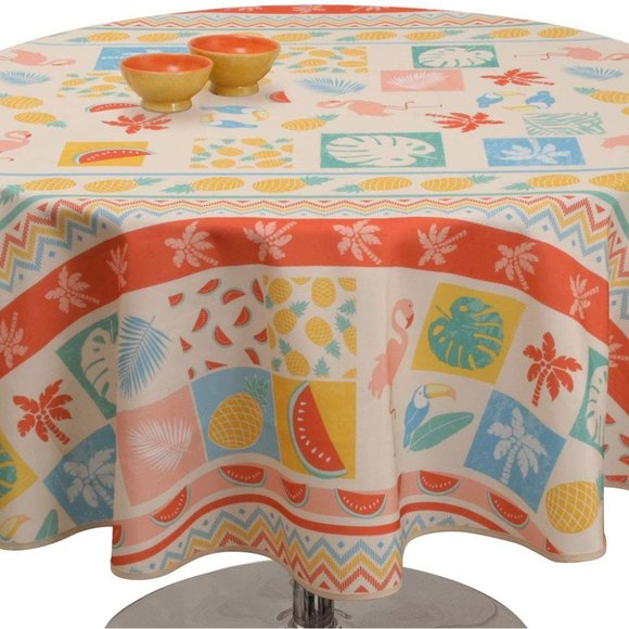 OLIVOU CREAM WHITE COUNTRY FRENCH PROVENCE TABLECLOTH 160cm NEW 64" ROUND OLIVOU CREAM WHITE COUNTRY FRENCH PROVENCE TABLECLOTH 160cm NEW 64" ROUND